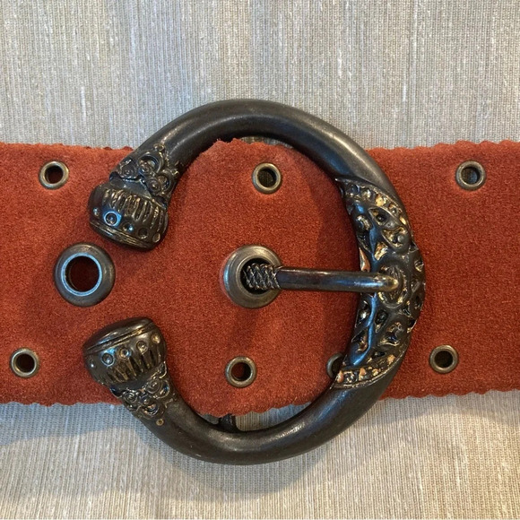 ACCESSORIUM Sz 34/85 Suede Pumpkin Colourway Made In Canada Belt - Picture 2 of 10